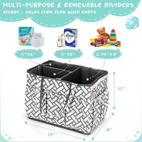 img 2 attached to 👶 Lil Tots Gear Baby Diaper Organizer Caddy: Ultimate Portable Storage Solution for Diaper Changing, Nursing, Wipes, Toys, and More!