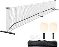 orientools 22 ft portable pickleball net set system with carrying bag, 🏓 (2) paddles, and (2) pickleballs, durable sports net for indoor/outdoor court, backyard, beach, driveway логотип