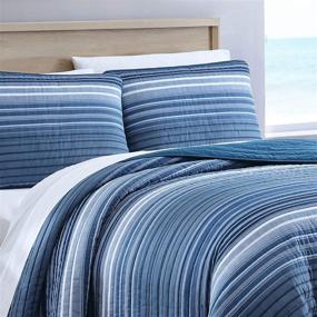 img 2 attached to 🛏️ Nautica Home Coveside Collection Quilt Set - 100% Cotton, Reversible, All Season Bedding, Queen, Blue - Pre-Washed for Added Softness!