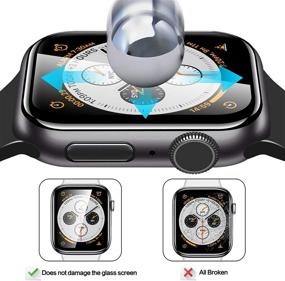 img 1 attached to 📱 2 Pack MIUOLV Tempered Glass Screen Protector for Apple Watch 44mm - Full Coverage, Bubble-Free, Scratch-resistant, Anti-Fingerprint - Series 6/SE/5/4 Compatible