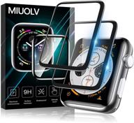 📱 2 pack miuolv tempered glass screen protector for apple watch 44mm - full coverage, bubble-free, scratch-resistant, anti-fingerprint - series 6/se/5/4 compatible logo