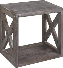 img 1 attached to 🪑 Charming Vintage Grey Rustic Wood Rectangular End Table - MyGift Exquisite Furniture