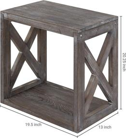 img 2 attached to 🪑 Charming Vintage Grey Rustic Wood Rectangular End Table - MyGift Exquisite Furniture