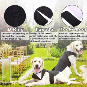 img 1 attached to 🐶 Medium Large Dog Formal Tuxedo Suit with Detachable Collar for Weddings, Parties, and Cosplay - Elegant Dog Apparel with Bowtie Shirt and Bandana Set for Dress-up Fun and Holiday Wear