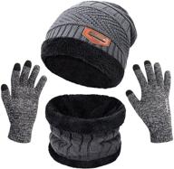 🧢 maylisacc men's hat scarf glove set with slouchy beanies - ideal accessories in gloves & mittens for a coordinated look logo