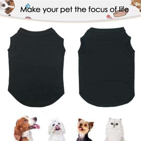 img 1 attached to Paw-fect Pet Attire: Dog Shirts 3pcs Puppy Vest T-Shirt Sleeveless Costumes for Small to Extra Small Dogs and Cats