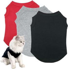 img 4 attached to Paw-fect Pet Attire: Dog Shirts 3pcs Puppy Vest T-Shirt Sleeveless Costumes for Small to Extra Small Dogs and Cats