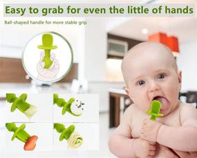 img 1 attached to Silicone Baby Spoons: 5 Pack First Stage Baby Led Weaning Supplies | Self Feeding and BPA Free | Perfect Baby Gift!