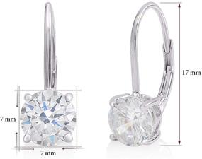 img 2 attached to 🦄 UNICORNJ Sterling Silver 925 CZ Solitaire Leverback Earrings with Basket Setting - 7mm Size - Made in Italy