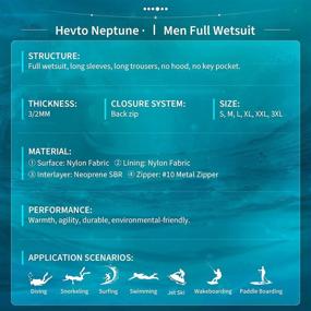 img 1 attached to 🌊 Hevto Wetsuits Men 3mm Neoprene Full Suits: Stay Warm in Cold Water for Diving, Surfing, Swimming, and Water Sports