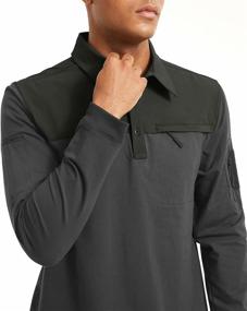 img 2 attached to 👕 MAGNIVIT Men's Long Sleeve Tactical Polo Shirt: Military Grade Performance with Zipper Pocket