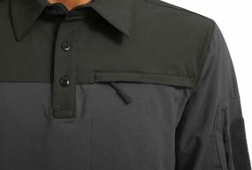 img 1 attached to 👕 MAGNIVIT Men's Long Sleeve Tactical Polo Shirt: Military Grade Performance with Zipper Pocket