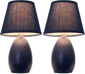 img 1 attached to 💙 Stylish Blue Ceramic Table Lamp Set - Simple Designs LT2009-BLU-2PK Mini Egg Oval, 2-Piece Pack