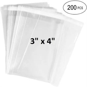 img 1 attached to 📦 200 Pcs 3x4 Crystal Clear Resealable Cellophane/SelfSeal Bags – Convenient Packaging Solution for Various Items