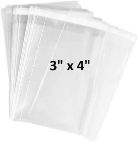 img 4 attached to 📦 200 Pcs 3x4 Crystal Clear Resealable Cellophane/SelfSeal Bags – Convenient Packaging Solution for Various Items