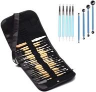 🔧 wowenwo 31 pieces carving tool set: complete pottery sculpting and clay indentation kit with metal ball tools and roll up pouch case logo