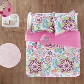 img 2 attached to 🌸 Camille Pink 4 Piece Mi Zone Comforter Set - Vibrant Flowers Design, All Season Teen Bedding with Matching Sham and Decorative Pillow, Ideal Girls Bedroom Décor - Full/Queen