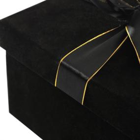 img 2 attached to 🎁 JOHOUSE Роскошная бархатная квадратная подарочная коробка с крышкой - квадратная подарочная коробка 8 дюймов для Рождества, Хэллоуина и свадеб.