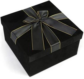 img 4 attached to 🎁 JOHOUSE Роскошная бархатная квадратная подарочная коробка с крышкой - квадратная подарочная коробка 8 дюймов для Рождества, Хэллоуина и свадеб.