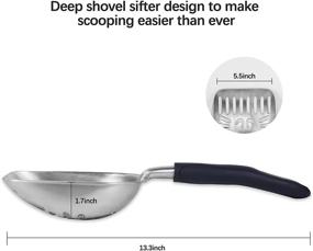 img 3 attached to 🐱 Premium Silver Cat Litter Scoop: Durable Aluminum Alloy Construction, Deep Shovel and Long Handle for Easy Litter Box Cleaning