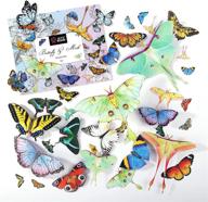 🦋 let's resin realistic paper butterfly moth: 46 pcs double-sided faux butterfly stickers for resin art & crafts, vintage floral decorations, epoxy resin supplies and accessories logo