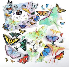 img 4 attached to 🦋 LET'S RESIN Realistic Paper Butterfly Moth: 46 Pcs Double-Sided Faux Butterfly Stickers for Resin Art & Crafts, Vintage Floral Decorations, Epoxy Resin Supplies and Accessories