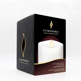 img 3 attached to Luminara Small Flameless Pillar Candle – 4.5 inches, Unscented, Real-Flame Effect, Melted Edge, Real Wax, Smooth Finish, White, LED Battery-Powered Candle