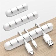 cord organizer and cable holder – white cord management system with 3 packs of cable clips (7, 5, 3 slots) – ideal for car, home, and office use logo