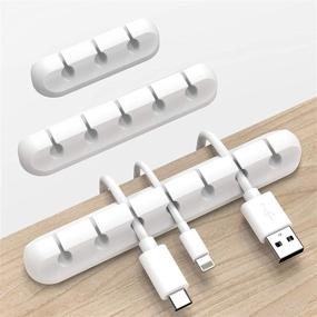 img 4 attached to Cord Organizer and Cable Holder – White Cord Management System with 3 Packs of Cable Clips (7, 5, 3 Slots) – Ideal for Car, Home, and Office Use