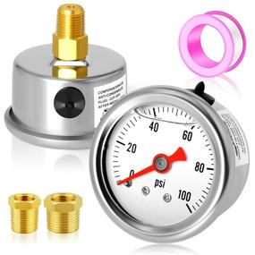 img 4 attached to 📏 Stainless Glycerin MEANLIN Pressure Gauge, 0-100 PSI