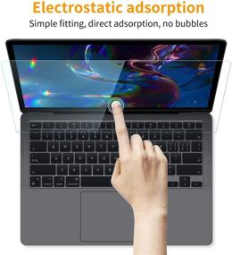 img 1 attached to 👀 SONGLIAN Anti-Blue Light Tempered Glass Screen Film for MacBook Air 13-inch and Pro 13 (2018-2020), Blue Light Blocking Screen Film for A2337 A2338 (M1) A2289 A2251 A2179 A1932