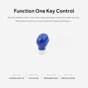 img 1 attached to 🎧 Mini Bluetooth Earphone Handsfree with Microphone - Noise Cancelling Wireless Earbud for iPhone, Samsung, HTC, Sony and More Android Phones (1 x Blue)