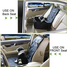 img 3 attached to 🐶 ARGA Multipurpose Front Car Seat Cover Protector for Dogs and Pets | Open Size 26x17x17 inch | Convertible Sleeping Pad | Bucket Style | Includes Puppy Safety Belt Buckle, Bowl, Ideal for Small to Medium Pets