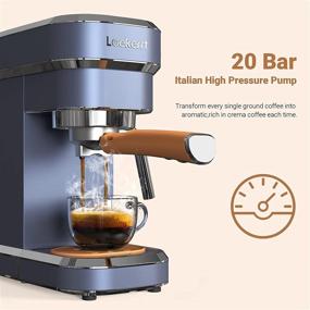 img 3 attached to Laekerrt 20 Bar Espresso Machine with Milk Frother Steam 🔵 Wand – Professional Espresso Coffee Maker for Cappuccino and Latte (Navy Blue)