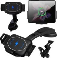📱 goosebox wireless car charger mount - compatible for samsung galaxy z fold / galaxy z fold 2 / galaxy z fold 3 - 15w fast charging car phone holder - iphone 13/12/11 pro max-compatible logo