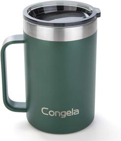 img 3 attached to Congela 18oz Stainless Steel Insulated Coffee Mugs with Handle - Double Wall Stainless Coffee Tumblers (Forest+Desert Sage, 2Pack)