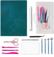 🎨 comprehensive air dry clay tools kit by phedra - ideal for adults, beginners, professionals - includes clay mat, curved scissors, acrylic clay roller, acrylic sheet, and more logo