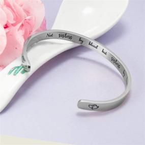 img 3 attached to 🌟 PARTNER Inspirational Gifts: Engraved Stainless Steel Bracelet Cuff for Women - Motivational Friendship Bracelet for Sisters, Girls with Positive Saying – Silver Bangle