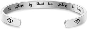 img 4 attached to 🌟 PARTNER Inspirational Gifts: Engraved Stainless Steel Bracelet Cuff for Women - Motivational Friendship Bracelet for Sisters, Girls with Positive Saying – Silver Bangle