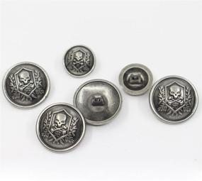 img 3 attached to 🎩 Vintage Silver Skull Blazer Button Set - 14 Pieces - for Blazers, Suits, Sport Coats, Uniforms, Jackets