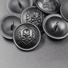 img 1 attached to 🎩 Vintage Silver Skull Blazer Button Set - 14 Pieces - for Blazers, Suits, Sport Coats, Uniforms, Jackets