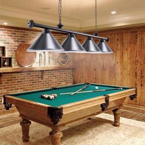 img 2 attached to 🏭 Wellmet 4 Light Kitchen Island Pendant Light: Vintage Industrial Retro Ceiling Light with Matte Black Shade - Modern Industrial Chandelier & 70 inch Pool Table Light