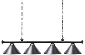 img 4 attached to 🏭 Wellmet 4 Light Kitchen Island Pendant Light: Vintage Industrial Retro Ceiling Light with Matte Black Shade - Modern Industrial Chandelier & 70 inch Pool Table Light