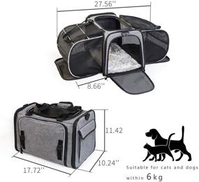 img 3 attached to 🐾 Objoy Airline Approved Pet Dog Cat Soft Sided Carrier - Expandable & Collapsible, Perfect for Travel & Outdoor Use - Small Size, Ideal for Small Animals, Cats, and Puppies