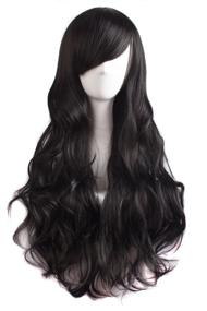 img 4 attached to 🏻 Enhance Your Look with MapofBeauty 28 Inch/70 cm Charming Women's Long Curly Full Hair Wig (Black)