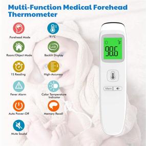 img 3 attached to 🌡️ Non-contact Forehead Thermometer: Infrared Digital for Kids & Adults, Fever Alarm, Memory Recall, 1 Second Reading