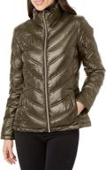 🧥 calvin klein women's lightweight chevron packable coats, jackets & vests logo
