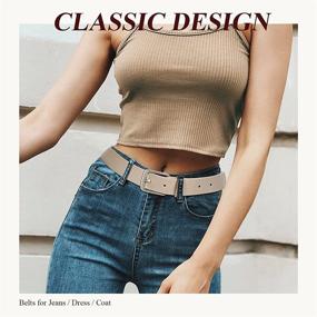 img 1 attached to 👗 Stylish Women Casual Leather Belt: Fashionable Waist Dress Belt for Jeans Pants