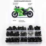 🔩 набор болтов для крепления обтекателя xitomer для ninja250r ex250r 2008-2012 - матово-черный - премиум в комплекте крепления, шайбы, гайки, крепления и зажимы. логотип