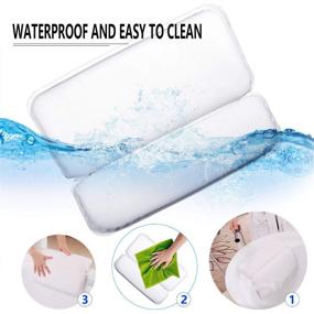 img 2 attached to 🛀 Yimobra Luxurious Spa Bath Pillow, 2 Panel Bath Tub Pillows for Headrest Shoulder Neck Support, 14.5 x 11, 7 Non Slip Suction Cups, Bathtub, Hot Tub, Jacuzzi, Spas (White)